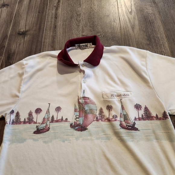 Vintage Sailboat Graphic Polo Shirt - Picture 2 of 5